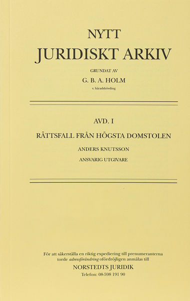 NJA I. Lösa häften - årsbunden prenumeration